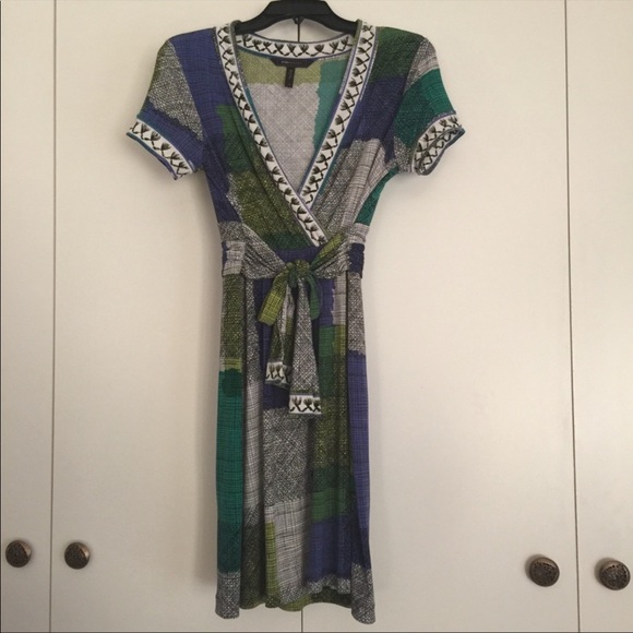 BCBGMaxAzria printed jersey tie-front dress XS - Picture 3 of 8